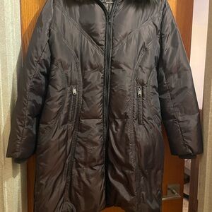 Via Spiga down coat with removable hood.